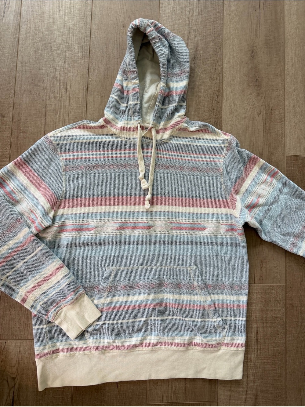 Faherty Men’s Byron Bay Hooded Pullover Sweatshirt - Light Blue & Cream-Large